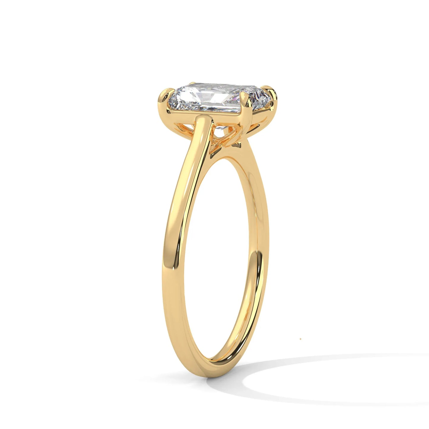 2.0ct emerald cut moissanite solitaire ring 925 sterling silver classic engagement band