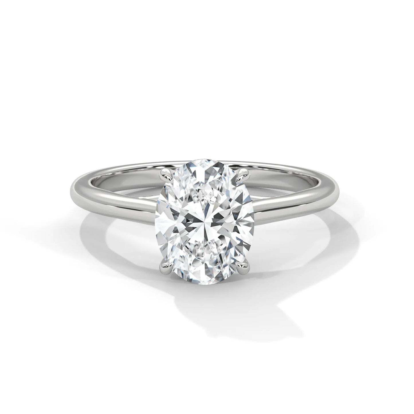 2.0ctw oval cut moissanite solitaire ring 925 sterling silver classic trellis engagement band