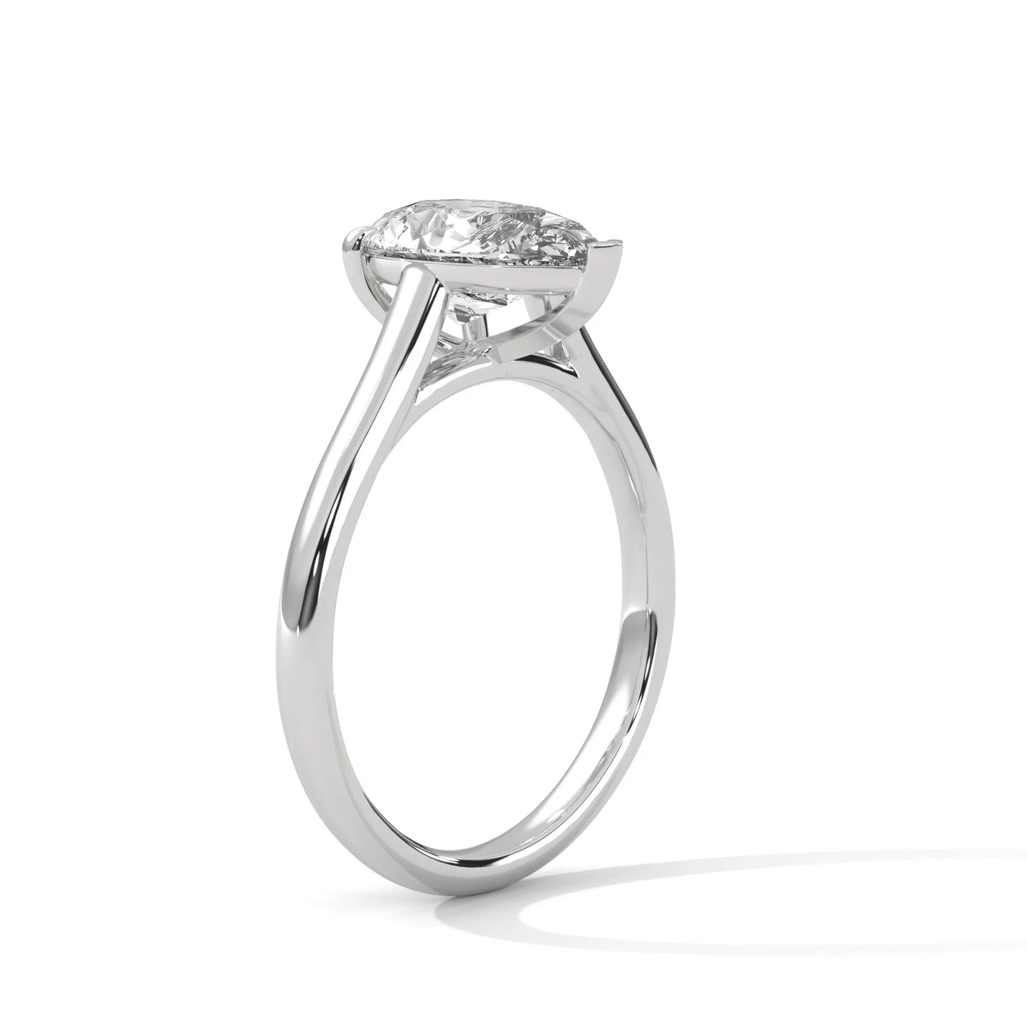 2.0ct pear cut moissanite solitaire ring 925 sterling silver classic engagement band