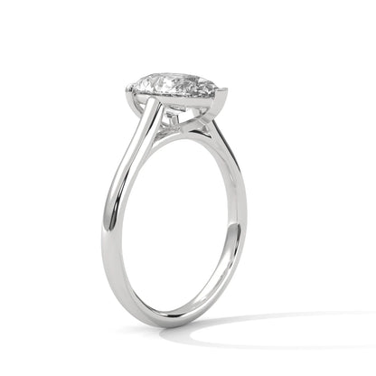 2.0ct Pear Cut Moissanite Solitaire Ring 925 Sterling Silver Classic Engagement Band