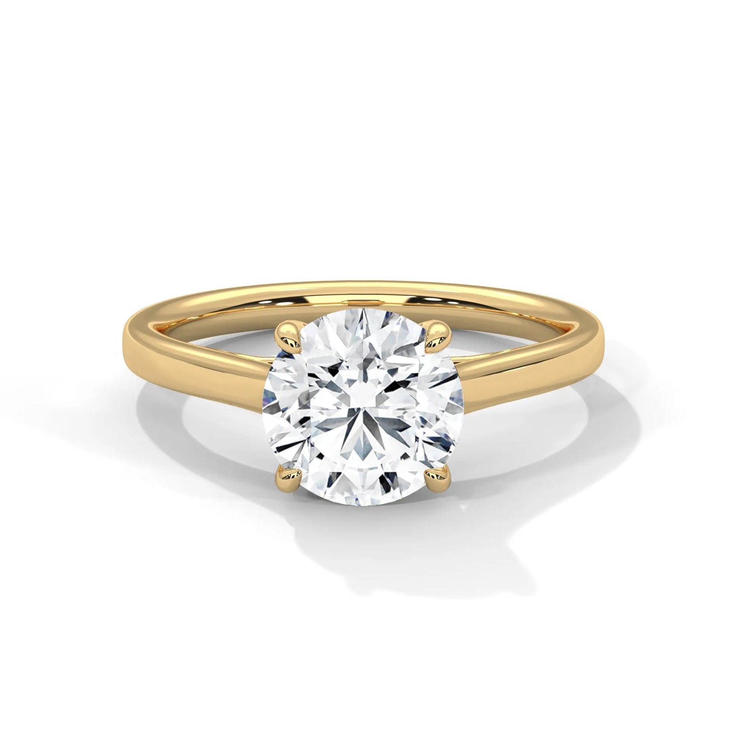 2.0ct round brilliant cut moissanite solitaire ring 925 sterling silver classic engagement band
