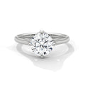 2.0ct Round Brilliant Cut Moissanite Solitaire Ring 925 Sterling Silver Lotus Prong Setting