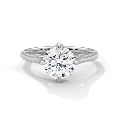 2.0ct Round Brilliant Cut Moissanite Solitaire Ring 925 Sterling Silver Lotus Prong Setting