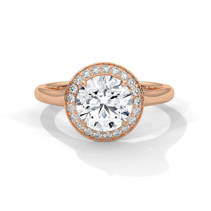 2.0ct Round Brilliant Cut Moissanite Halo Solitaire Ring 925 Sterling Silver Engagement Band