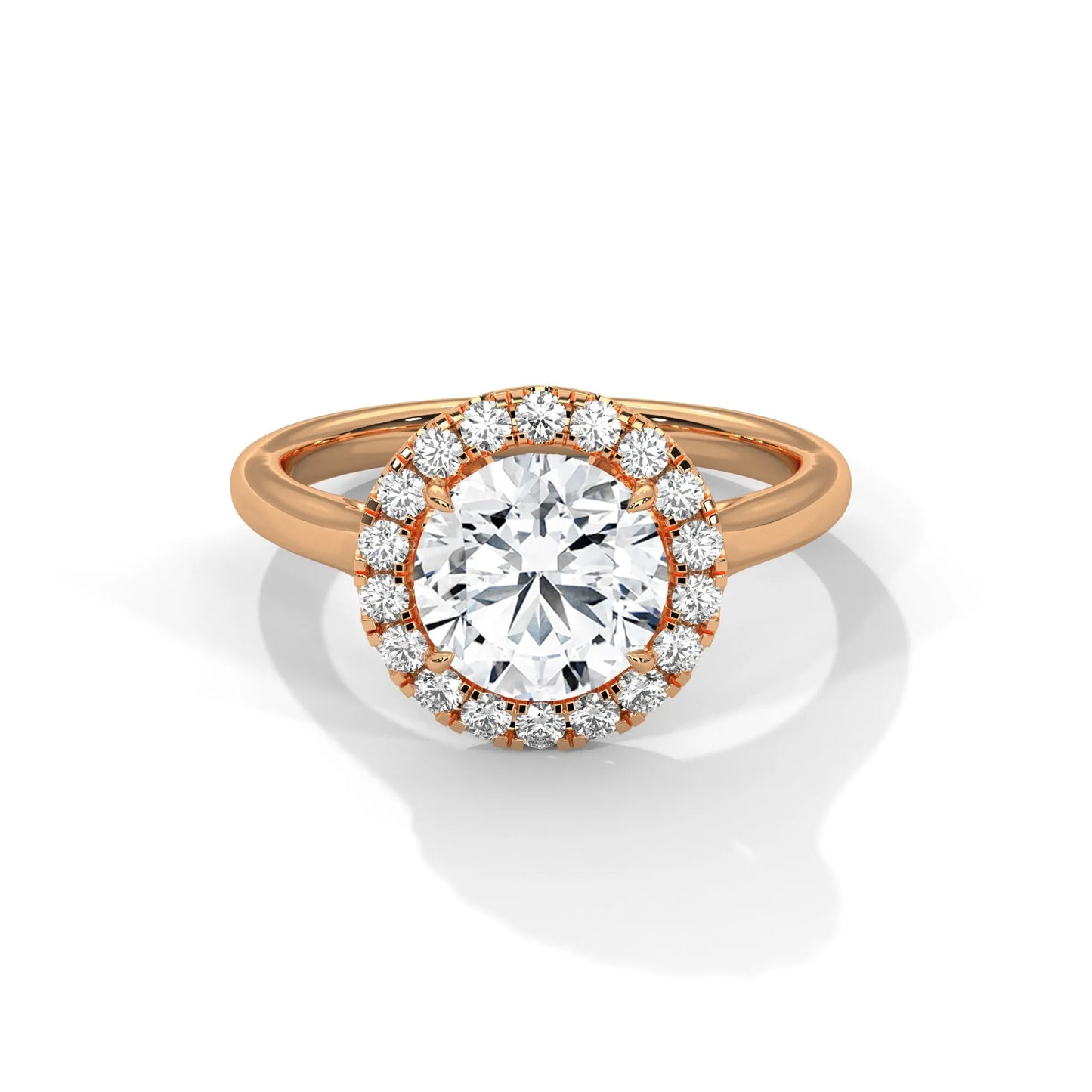 2.0ct round brilliant cut moissanite halo solitaire ring 925 sterling silver engagement band