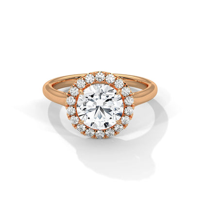 2.0ct Round Brilliant Cut Moissanite Halo Solitaire Ring 925 Sterling Silver Engagement Band