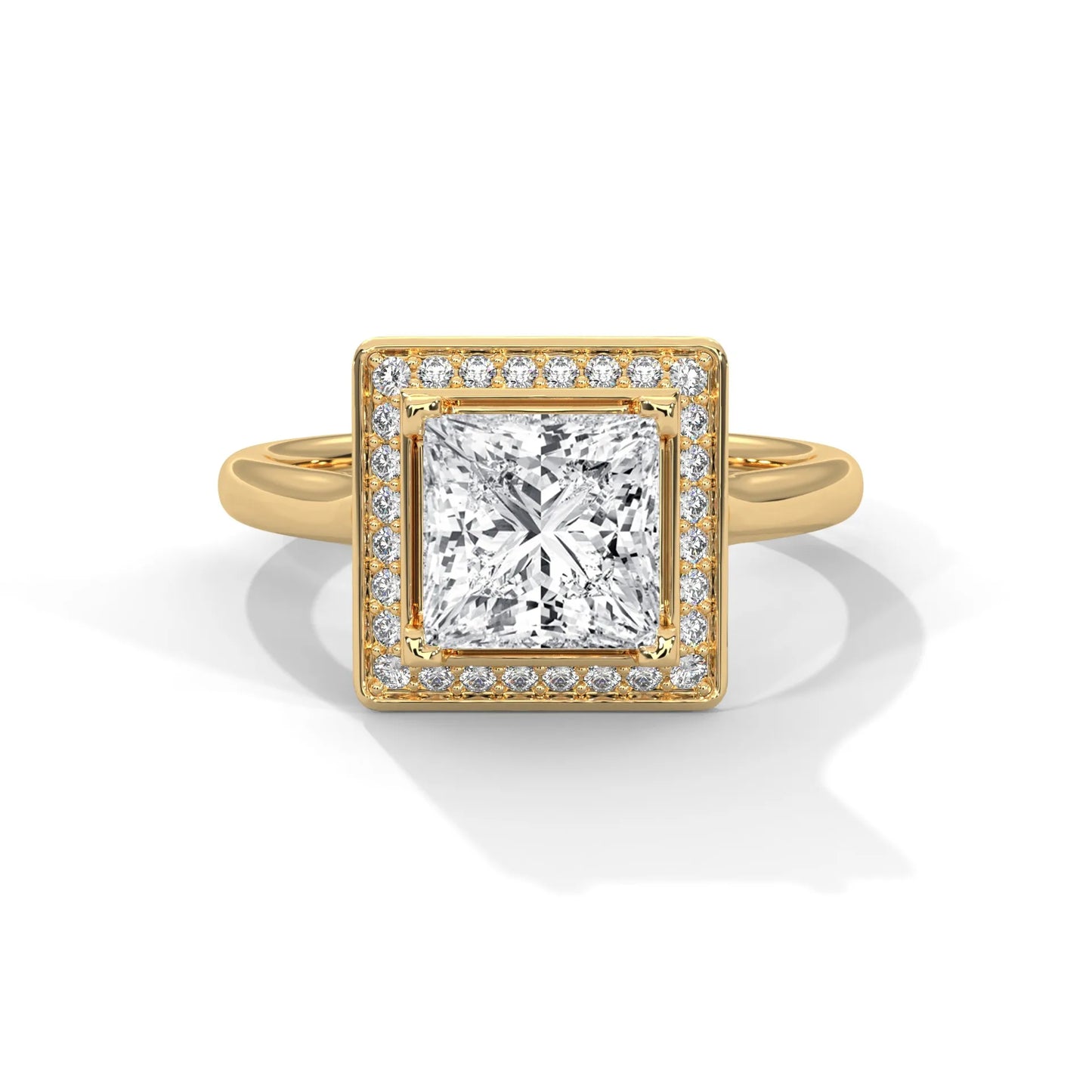 2.0ct princess cut moissanite halo solitaire ring 925 sterling silver engagement band