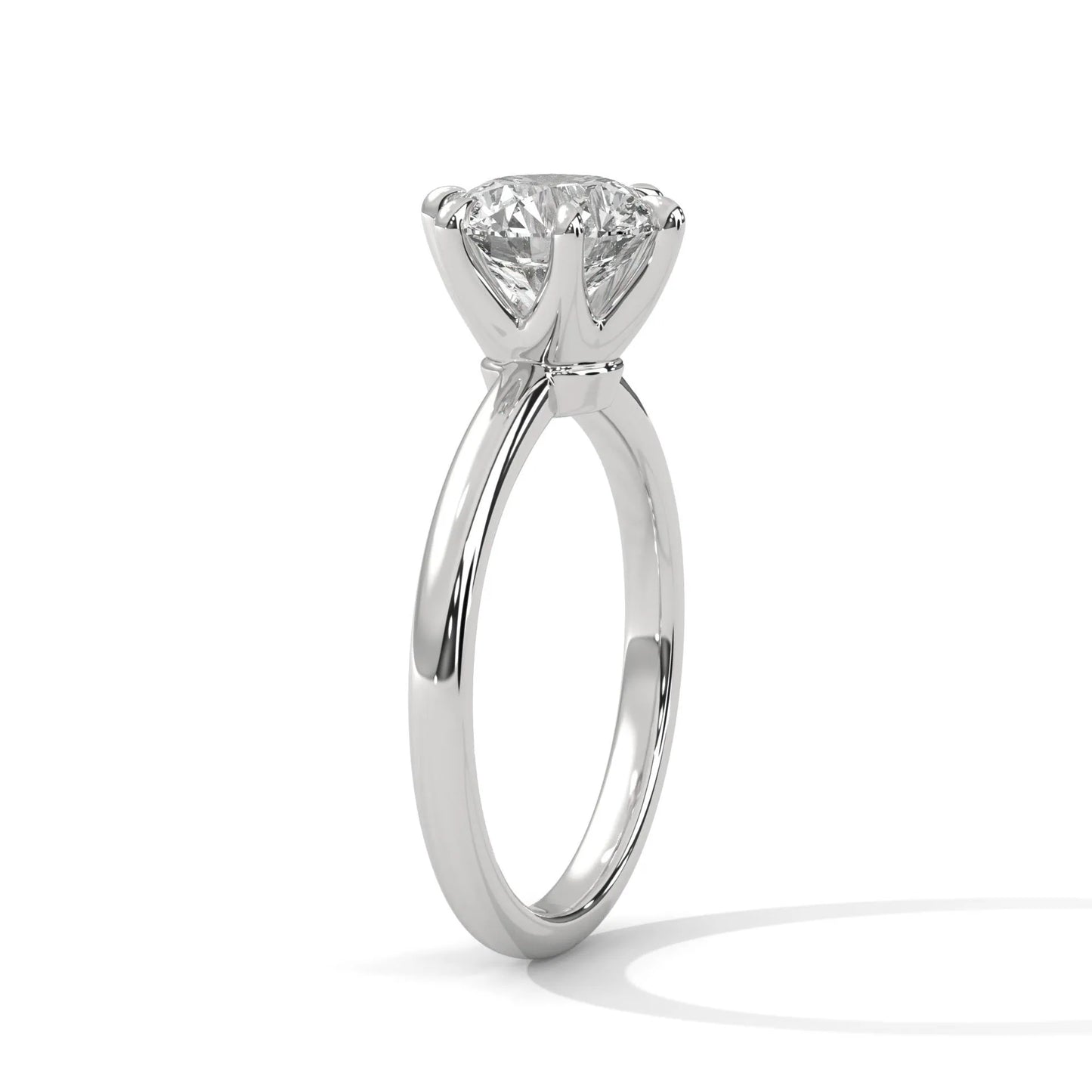 2.0ct round brilliant cut moissanite solitaire ring 925 sterling silver classic engagement band