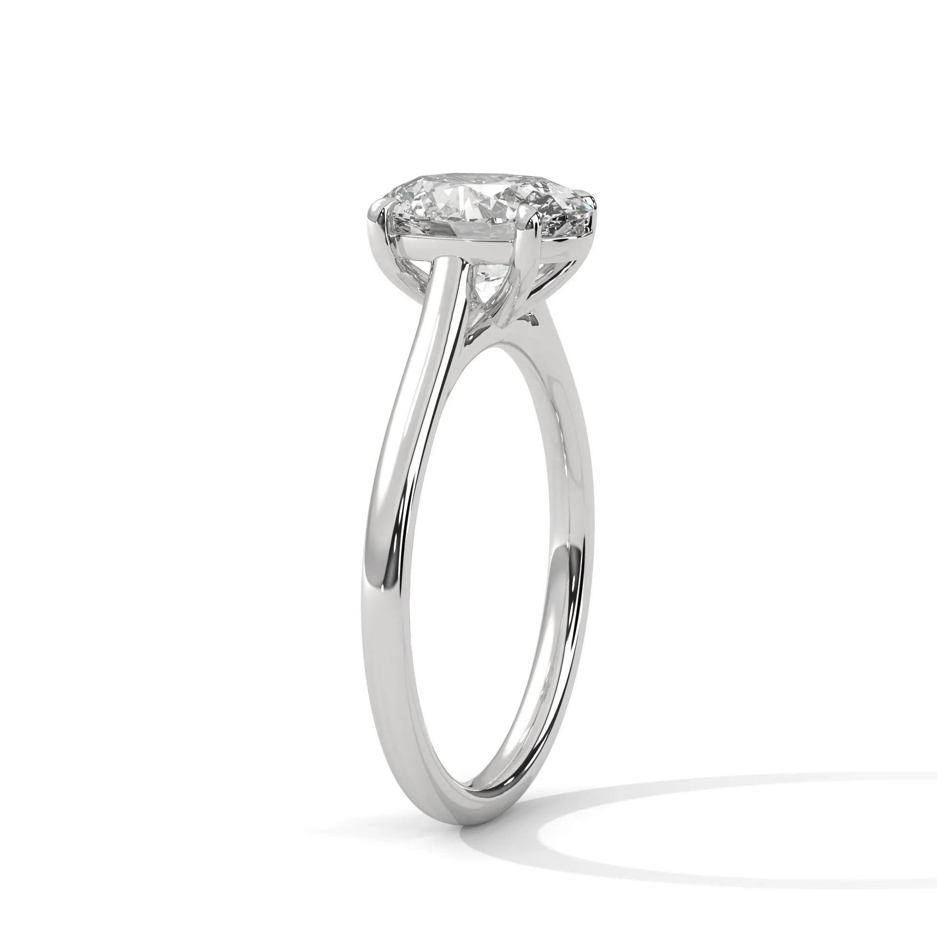 2.0ct Oval Cut Moissanite Solitaire Ring 925 Sterling Silver Classic Engagement Band