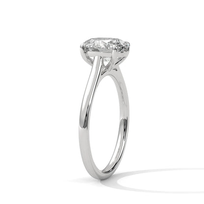 2.0ct Oval Cut Moissanite Solitaire Ring 925 Sterling Silver Classic Engagement Band