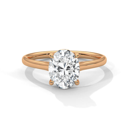 2.0ct Oval Cut Moissanite Solitaire Ring 925 Sterling Silver Classic Engagement Band