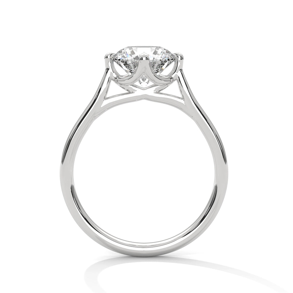 2.0ct Round Brilliant Cut Moissanite Solitaire Ring 925 Sterling Silver Lotus Prong Setting