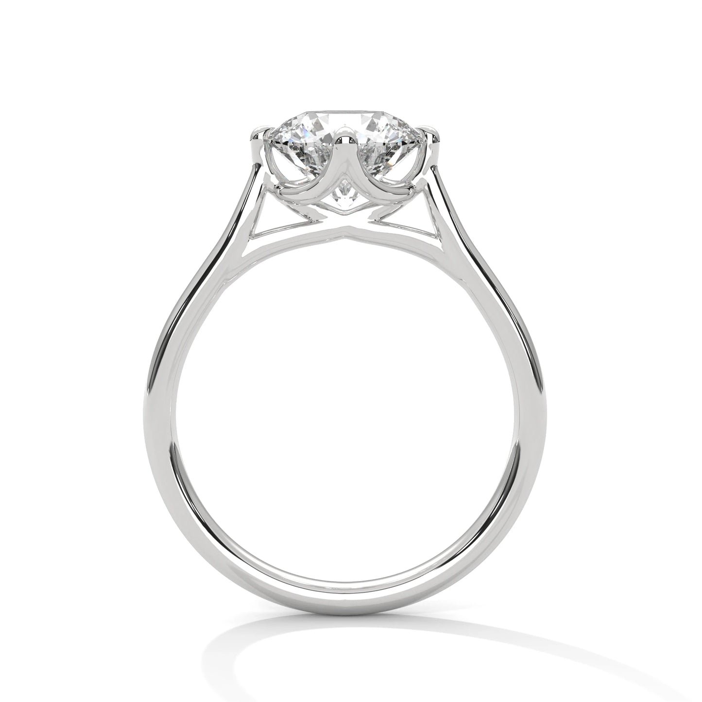 2.0ct round brilliant cut moissanite solitaire ring 925 sterling silver lotus prong setting