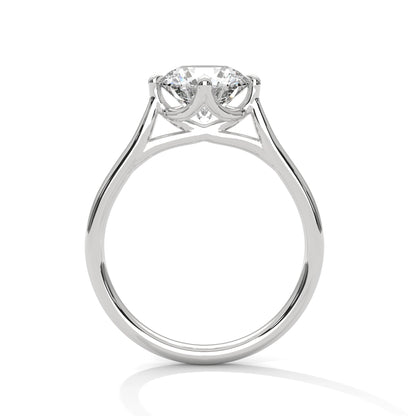 2.0ct Round Brilliant Cut Moissanite Solitaire Ring 925 Sterling Silver Lotus Prong Setting