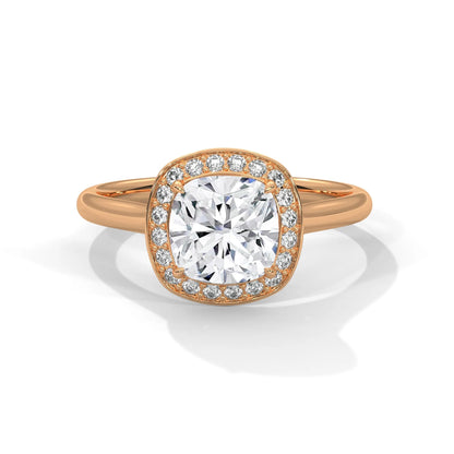 2.20ctw Cushion Cut Moissanite Halo Solitaire Ring 925 Sterling Silver Engagement Band