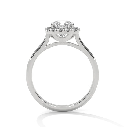 2.0ct Cushion Cut Moissanite Halo Solitaire Ring 925 Sterling Silver Engagement Band