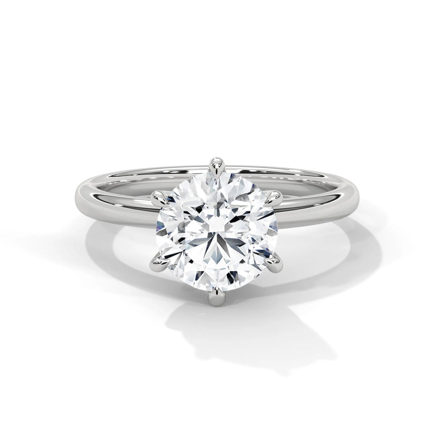 2.0ct round brilliant cut moissanite solitaire ring 925 sterling silver classic engagement band