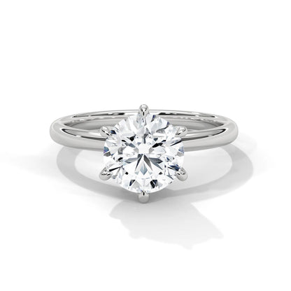 2.0ct Round Brilliant Cut Moissanite Solitaire Ring 925 Sterling Silver Classic Engagement Band