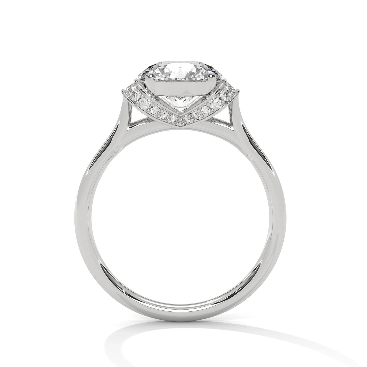 2.0ct round brilliant cut moissanite hidden halo solitaire ring 925 sterling silver engagement band