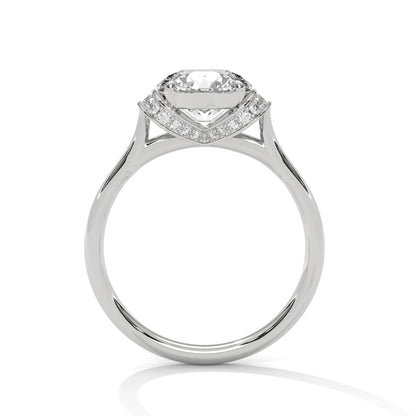 2.0ct Round Brilliant Cut Moissanite Hidden Halo Solitaire Ring 925 Sterling Silver Engagement Band