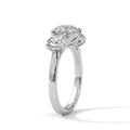 2.0ct Round Brilliant Cut Moissanite 3-Stone Ring 925 Sterling Silver Classic Engagement Band