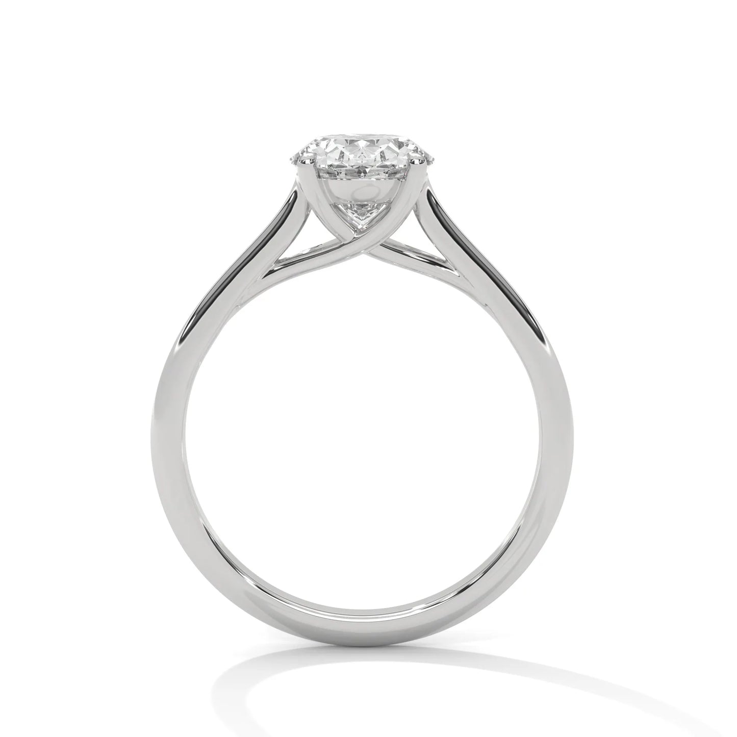 2.0ctw oval cut moissanite solitaire ring 925 sterling silver classic trellis engagement band