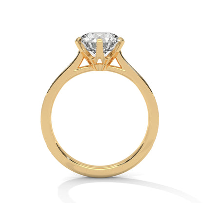 Round Brilliant Cut 2.0ct Moissanite Solitaire Ring 925 Sterling Silver Pave Engagement Band
