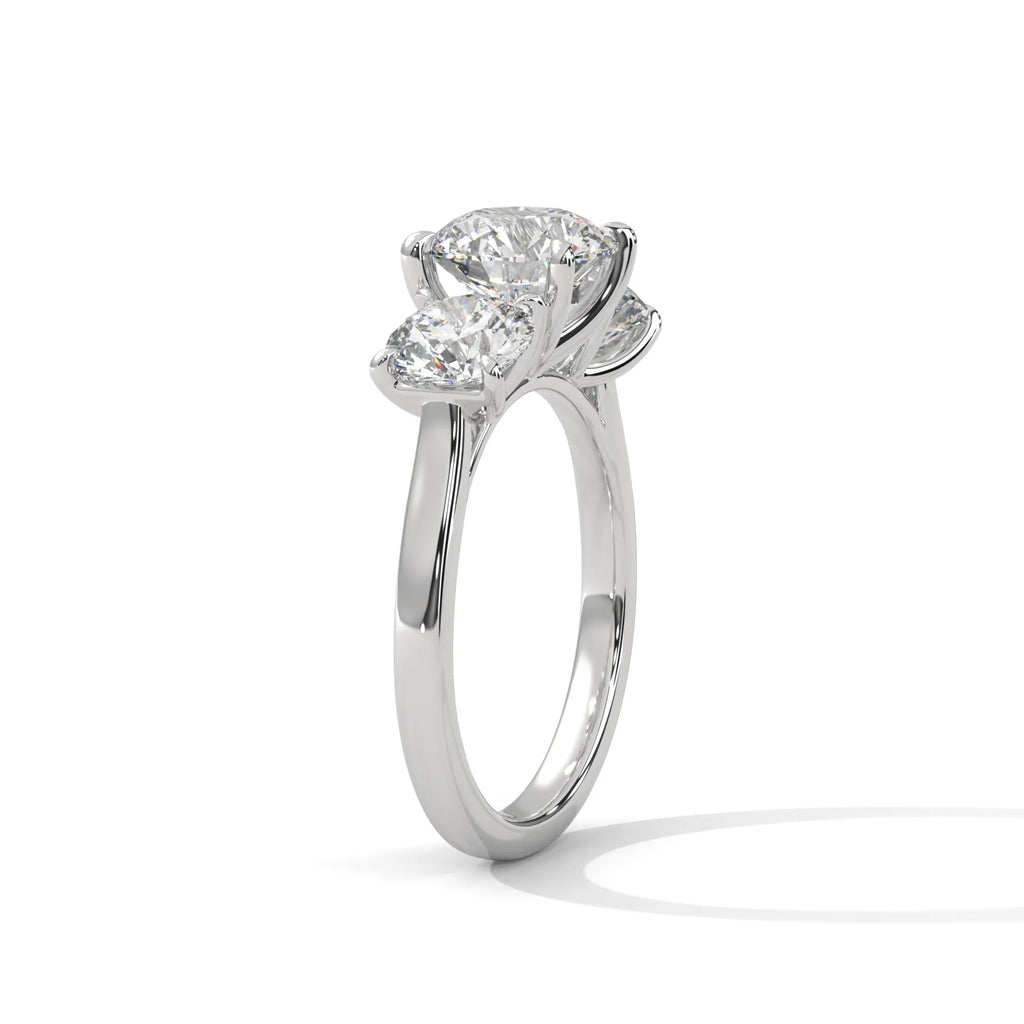 2.0ct Round Brilliant Cut Moissanite 3-Stone Engagement Ring 925 Sterling Silver