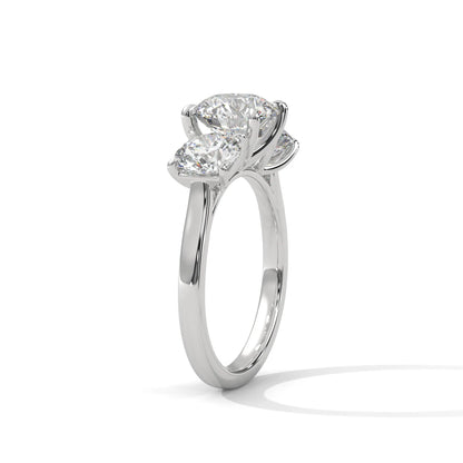 2.0ct Round Brilliant Cut Moissanite 3-Stone Engagement Ring 925 Sterling Silver