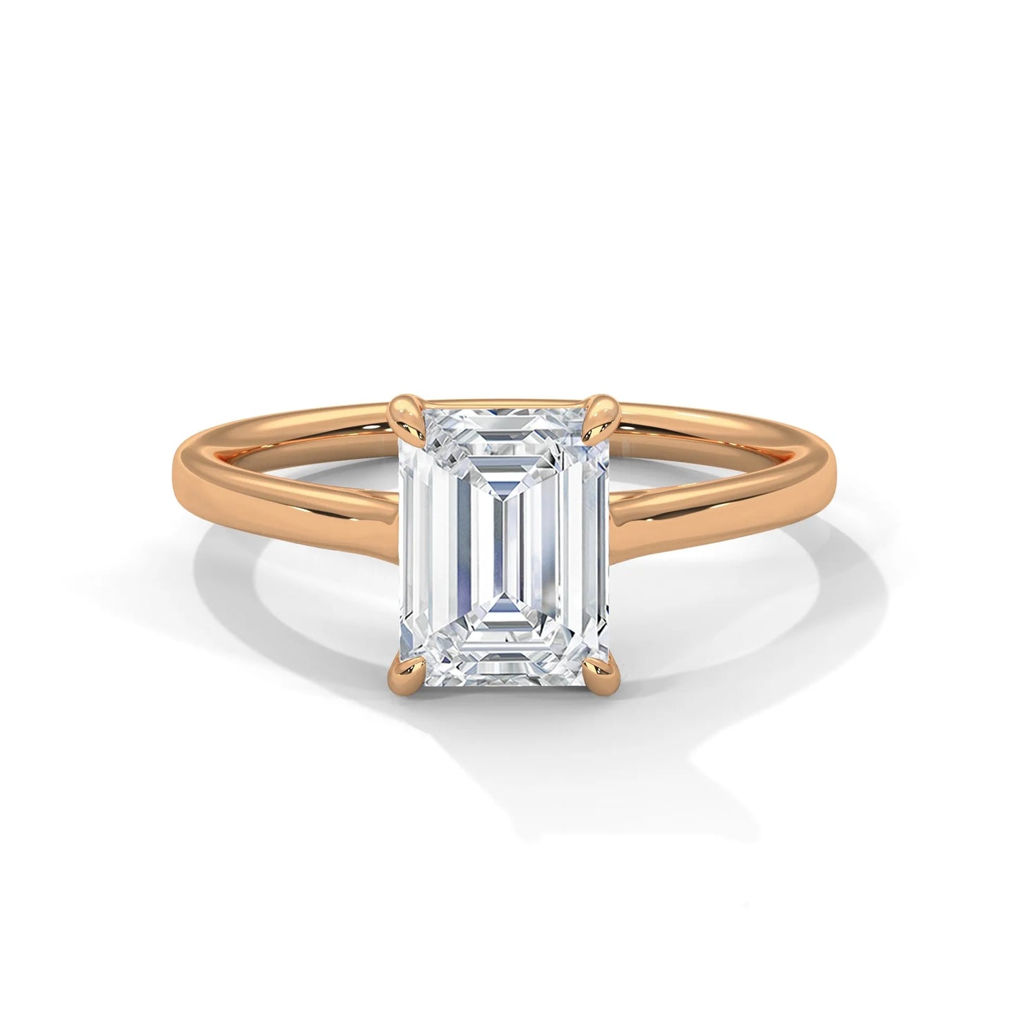 2.0ct emerald cut moissanite solitaire ring 925 sterling silver classic engagement band