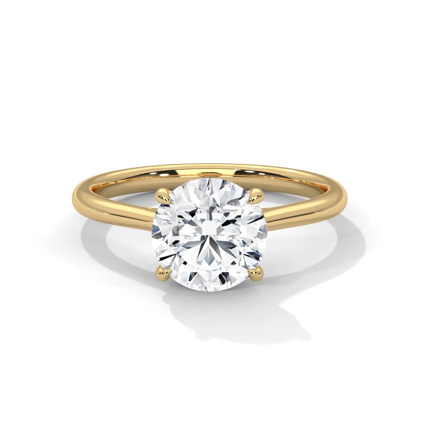 2.0ct round brilliant cut moissanite solitaire ring 925 sterling silver classic engagement band
