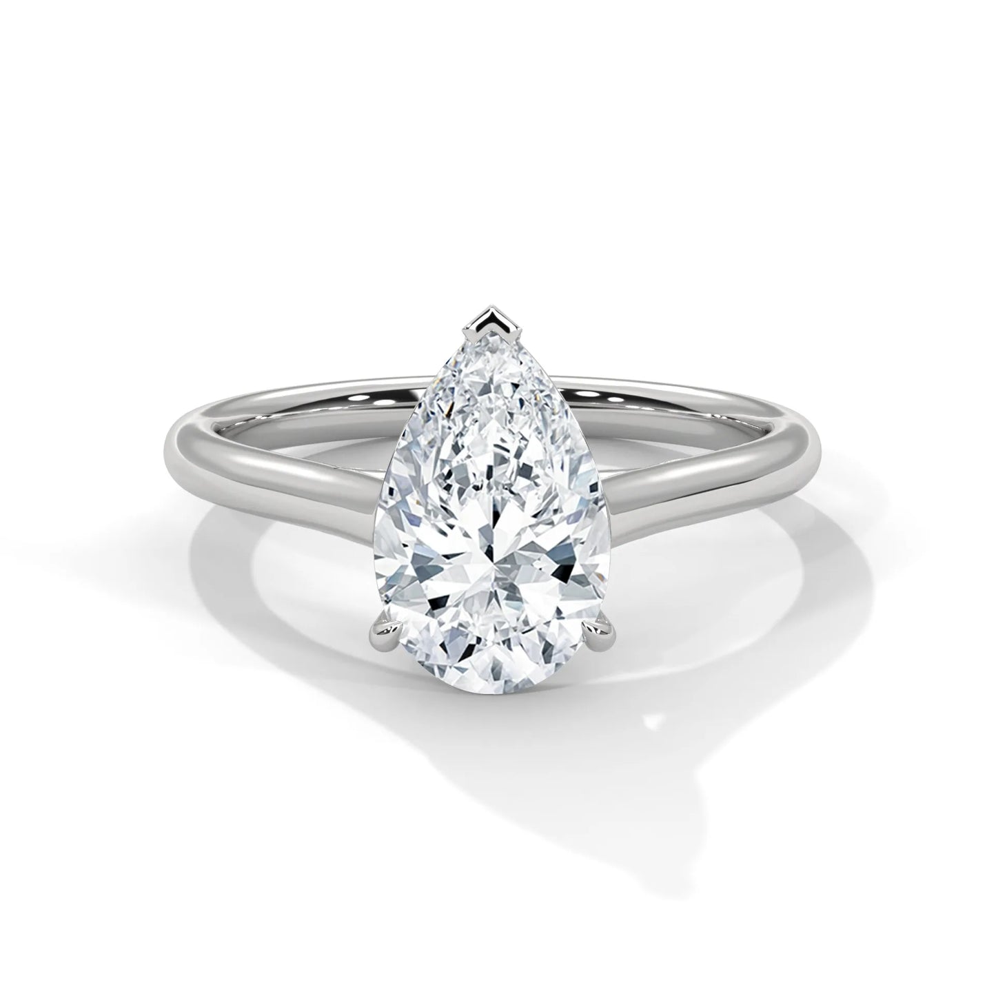 2.0ct pear cut moissanite solitaire ring 925 sterling silver classic engagement band