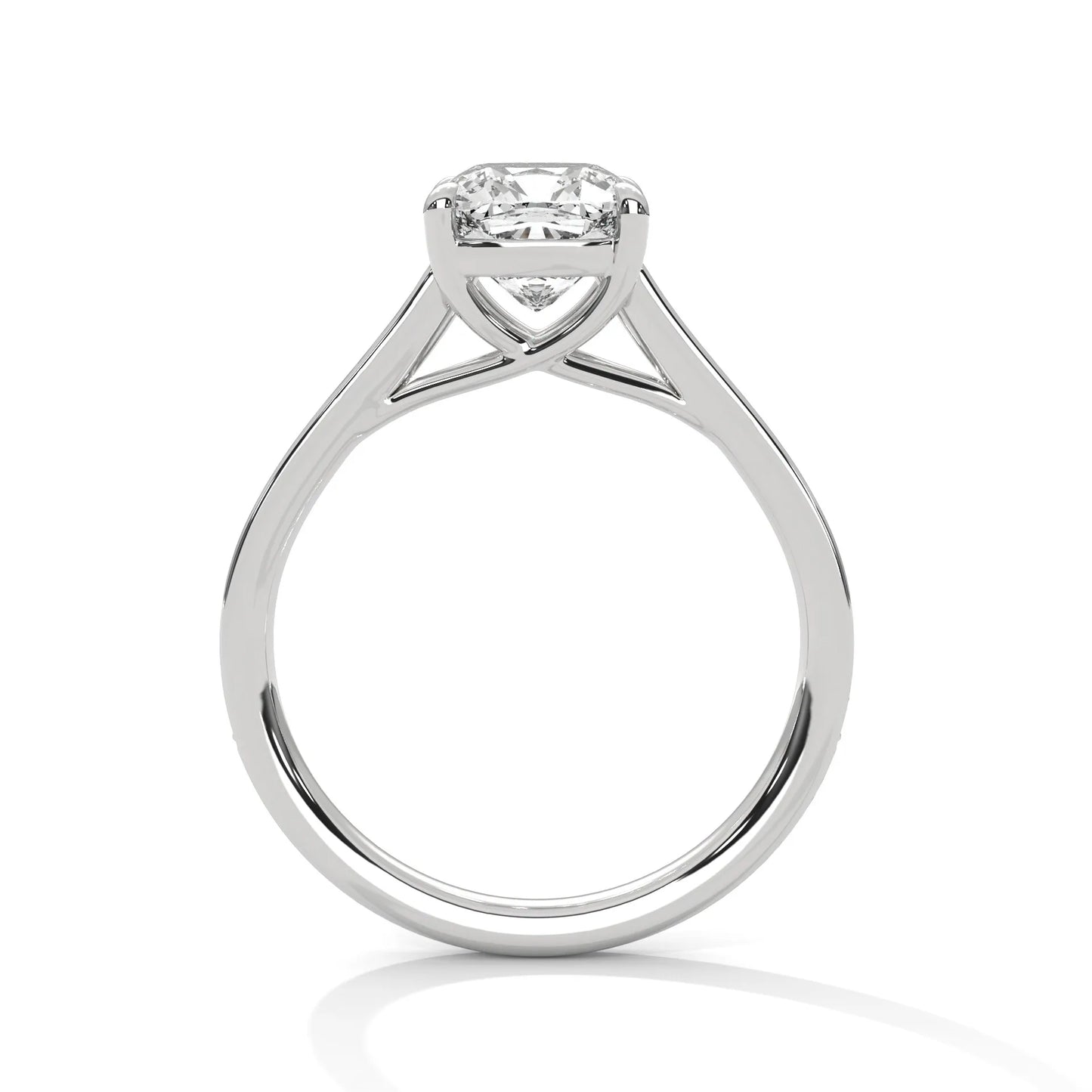 2.0ct cushion cut moissanite solitaire ring with pave band 925 sterling silver