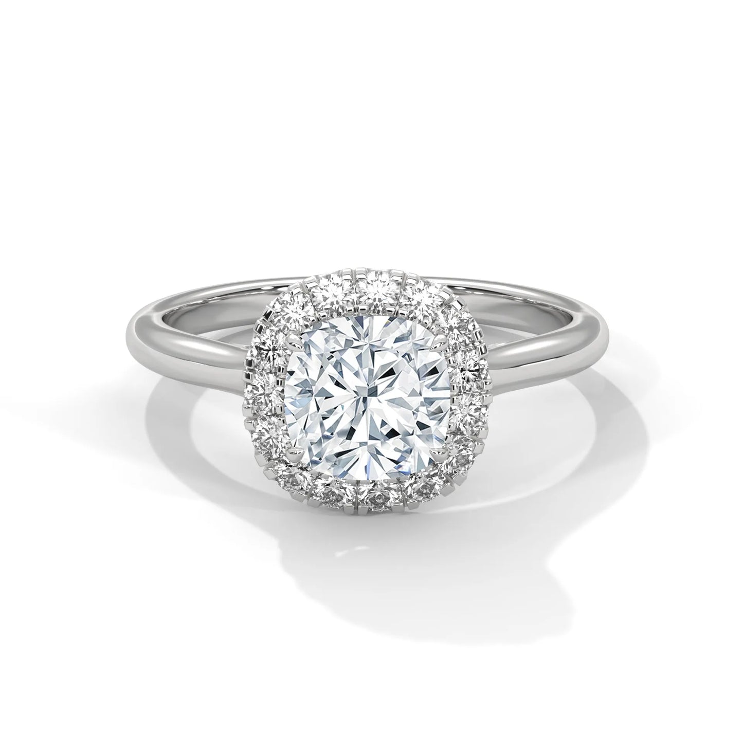 2.0ct cushion cut moissanite halo solitaire ring 925 sterling silver engagement band