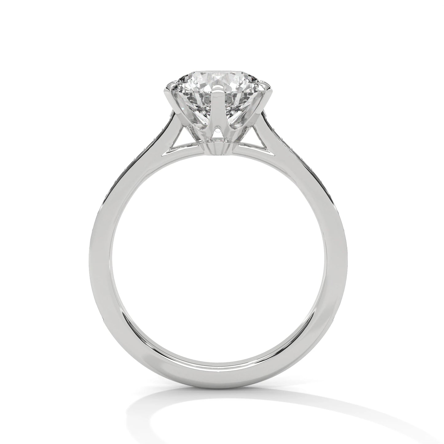 round brilliant cut 2.0ct moissanite solitaire ring 925 sterling silver pave engagement band