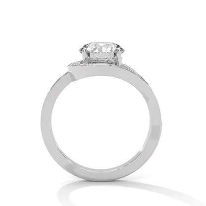2.0ct Round Brilliant Cut Moissanite Bypass Halo Ring 925 Sterling Silver Engagement Band