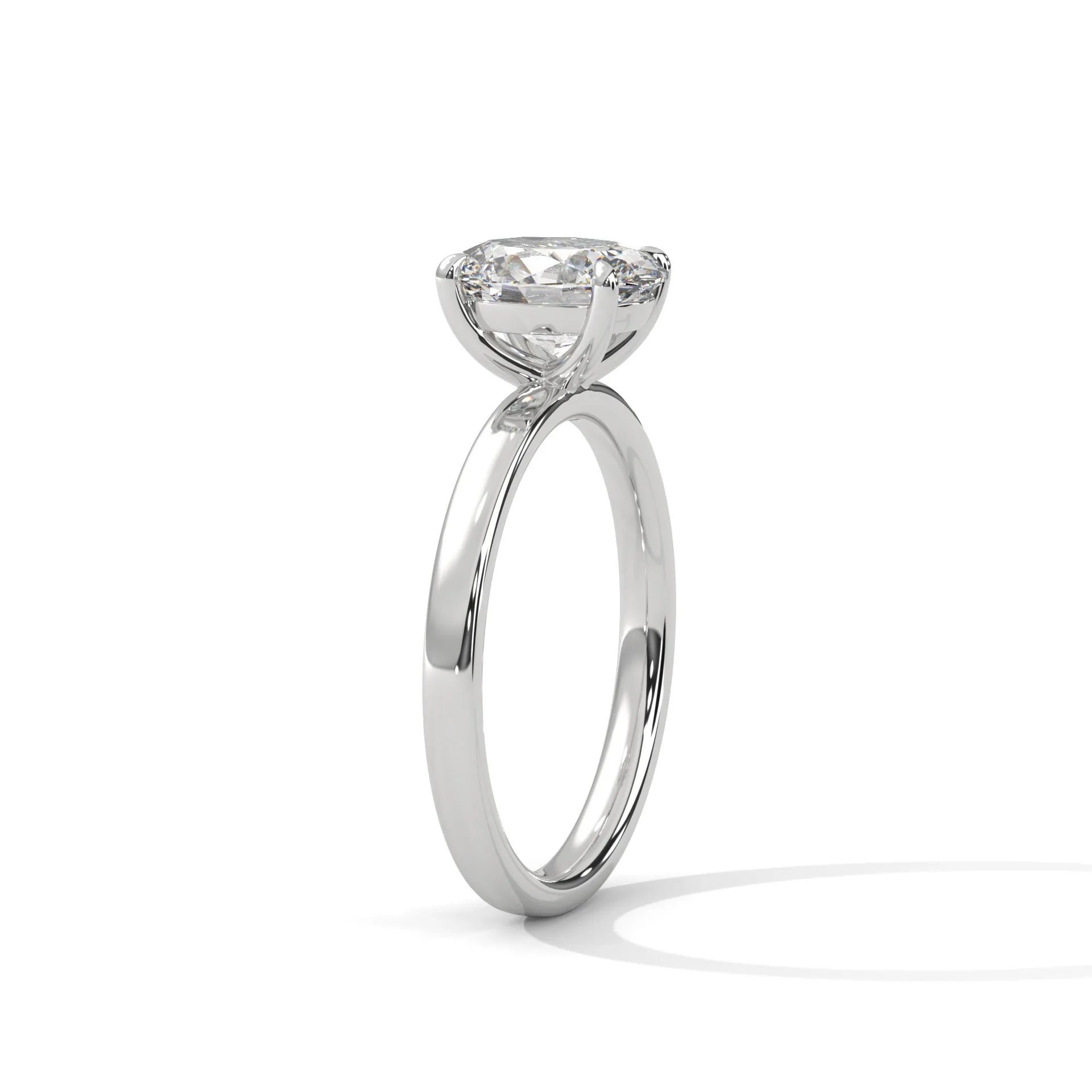 1.67ct Oval Cut Moissanite Solitaire Ring 925 Sterling Silver Classic Engagement Band