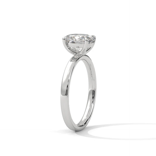 1.67ct Oval Cut Moissanite Solitaire Ring 925 Sterling Silver Classic Engagement Band