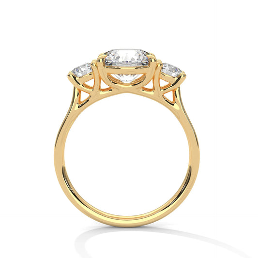 2.0ct Round Brilliant Cut Moissanite 3-Stone Engagement Ring 925 Sterling Silver