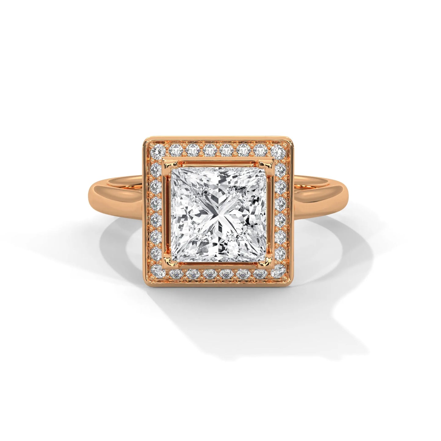 2.0ct princess cut moissanite halo solitaire ring 925 sterling silver engagement band