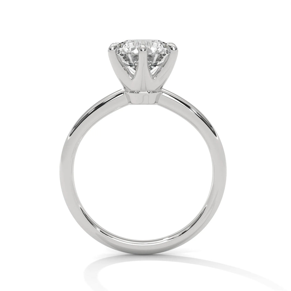 2.0ct Round Brilliant Cut Moissanite Solitaire Ring 925 Sterling Silver Classic Engagement Band