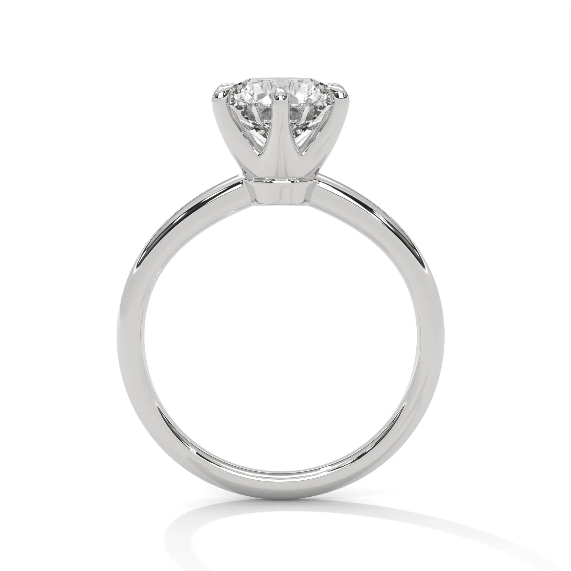 2.0ct Round Brilliant Cut Moissanite Solitaire Ring 925 Sterling Silver Classic Engagement Band
