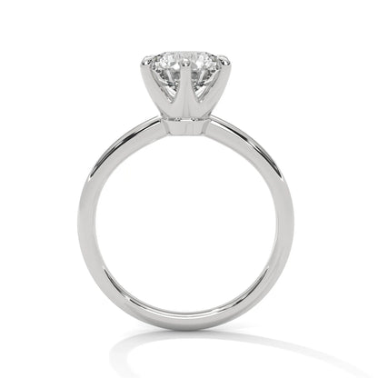 2.0ct Round Brilliant Cut Moissanite Solitaire Ring 925 Sterling Silver Classic Engagement Band