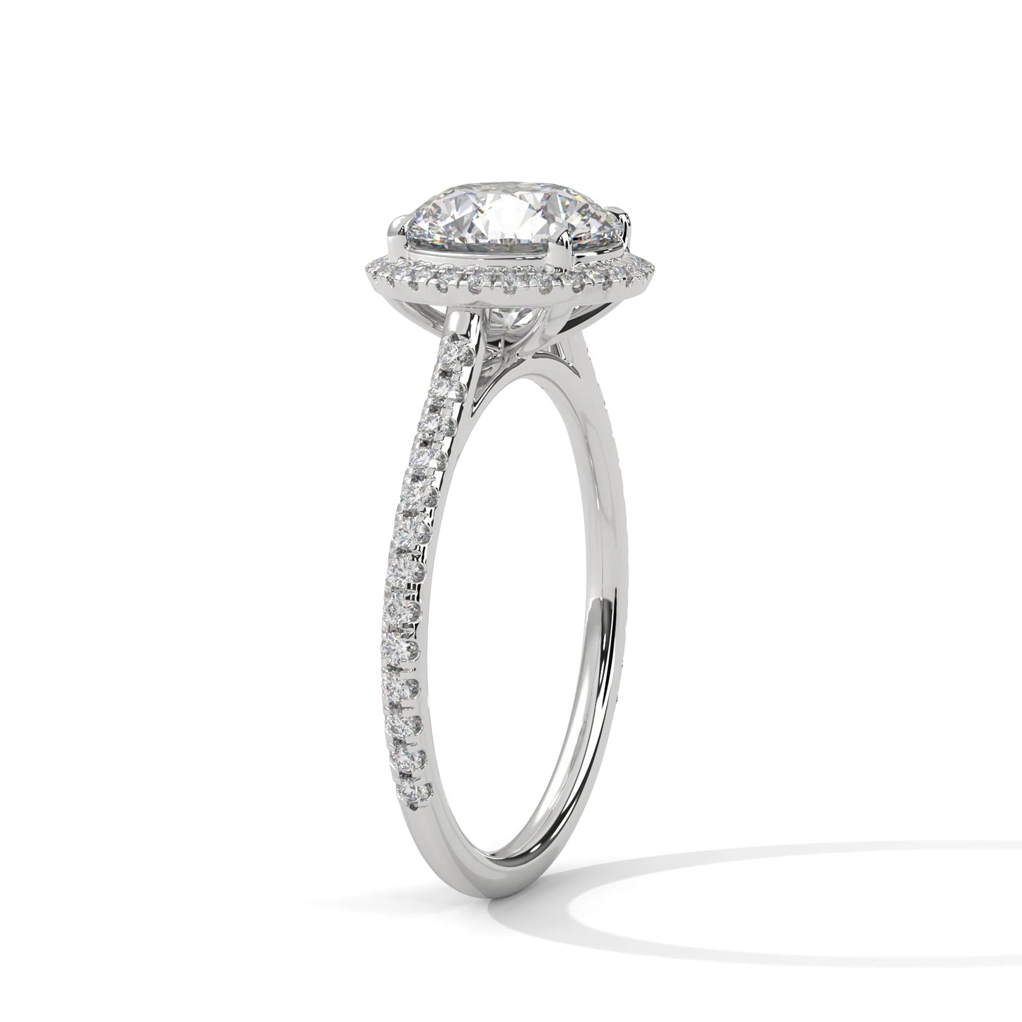 2.0ct round brilliant cut moissanite halo solitaire ring 925 sterling silver engagement band