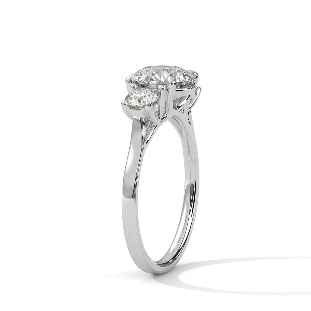 2.0ct Round Brilliant Cut Moissanite 3-Stone Engagement Ring 925 Sterling Silver