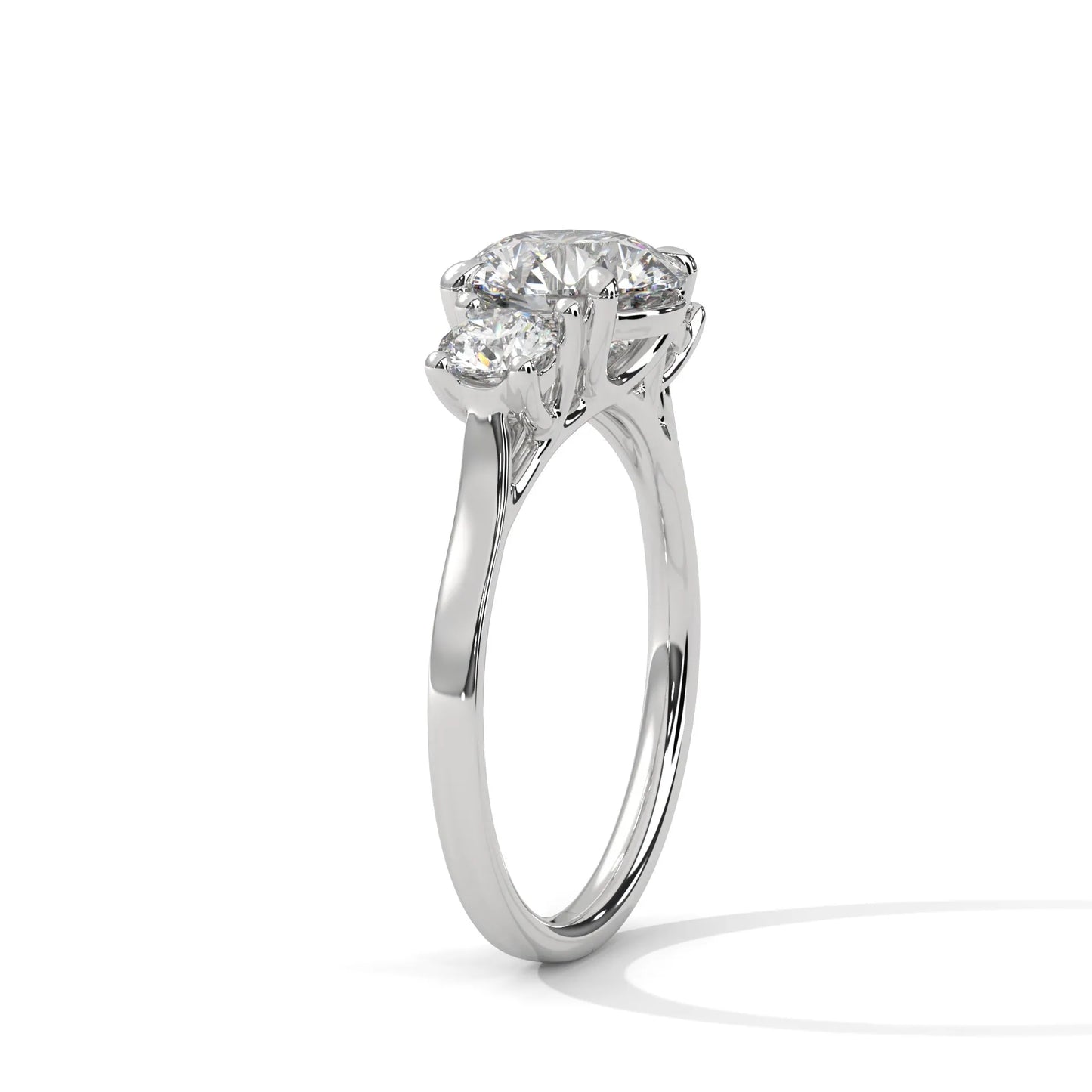 2.0ct round brilliant cut moissanite 3-stone engagement ring 925 sterling silver