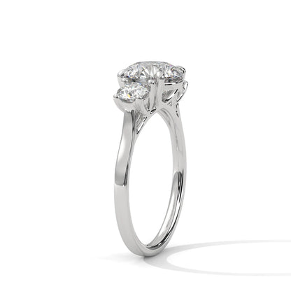 2.0ct Round Brilliant Cut Moissanite 3-Stone Engagement Ring 925 Sterling Silver