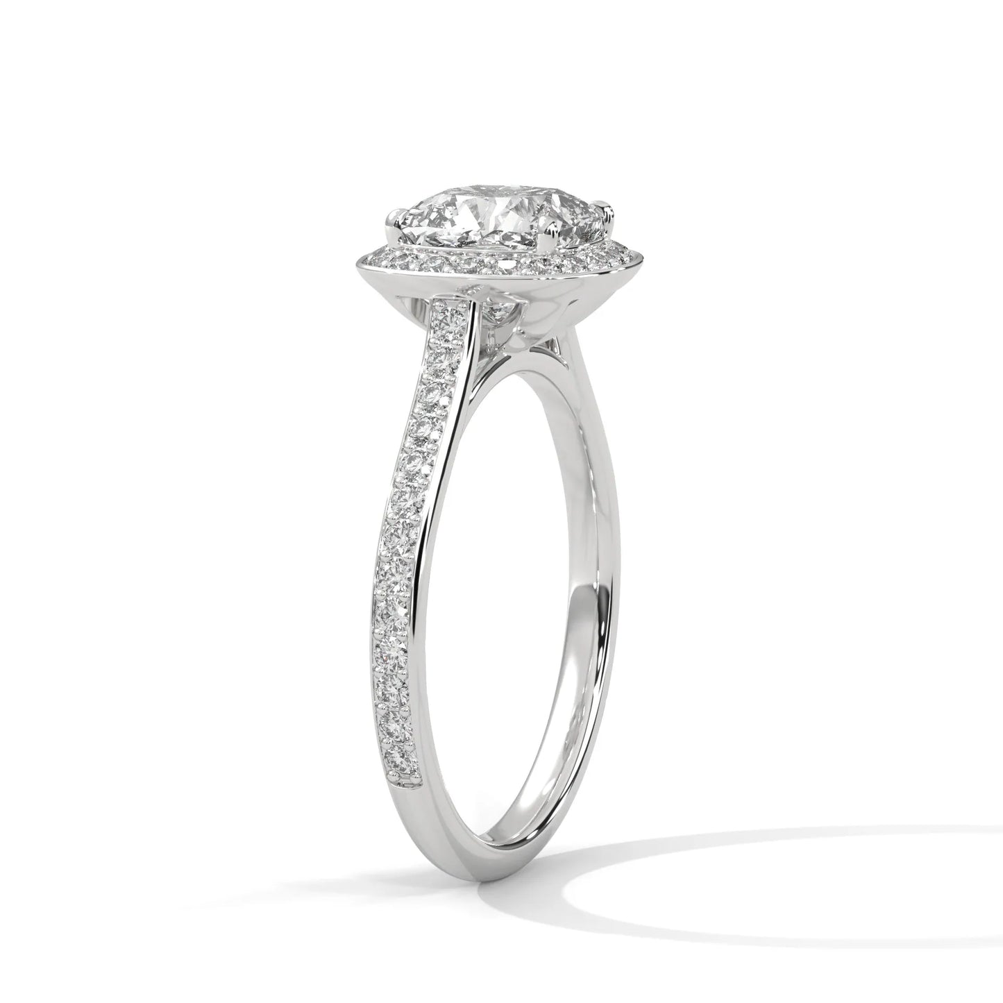 2.0ct cushion cut moissanite halo solitaire ring 925 sterling silver engagement band