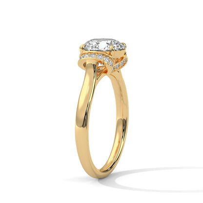 2.0ct Round Brilliant Cut Moissanite Hidden Halo Solitaire Ring 925 Sterling Silver Engagement Band