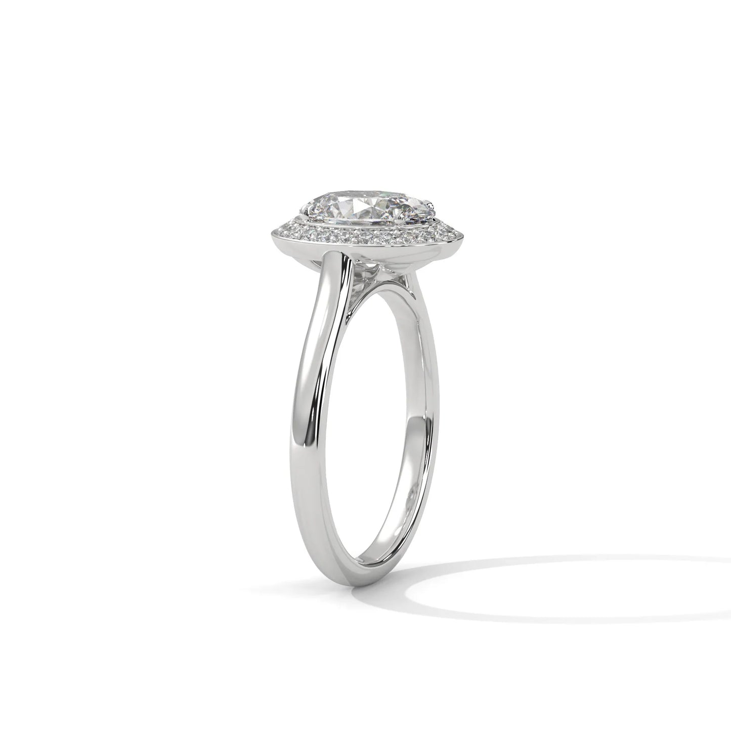 2.0ct oval cut moissanite halo solitaire ring 925 sterling silver engagement band